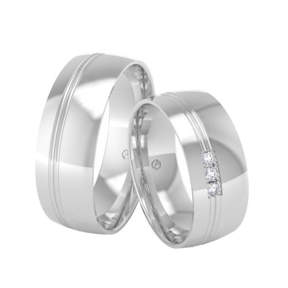 Svadobné obrúčky 14K biele zlato a diamant 70ZK101F3E_A_