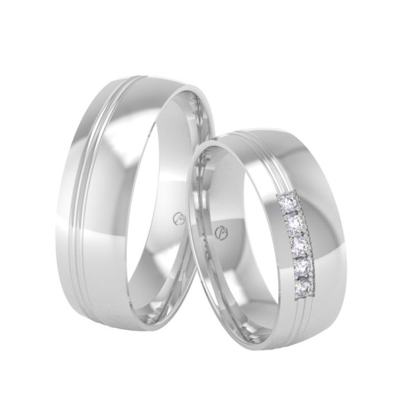 Svadobné obrúčky 14K biele zlato a diamant 60ZK101F5E_A_