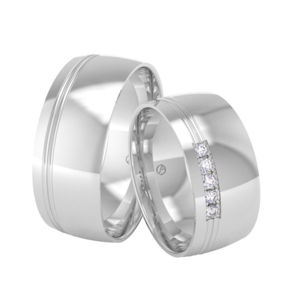 Svadobné obrúčky 14K biele zlato a diamant 80ZK101F5E_A_