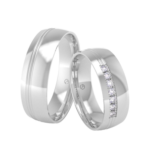 Svadobné obrúčky 14K biele zlato a diamant 60ZK101F7E_A_