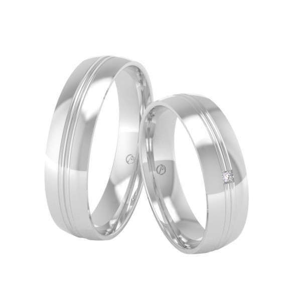 Svadobné obrúčky 14K biele zlato a diamant 50ZK101C1D_A_
