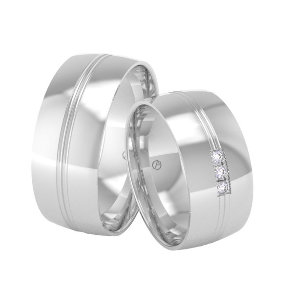 Svadobné obrúčky 14K biele zlato a diamant 80ZK101F3D_A_