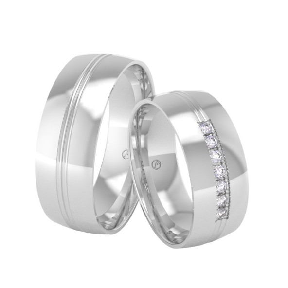 Svadobné obrúčky 14K biele zlato a diamant 70ZK101F7D_A_