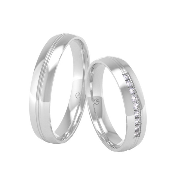 Svadobné obrúčky 14K biele zlato a diamant 40ZK101C9D_A_