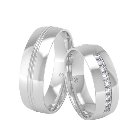 Svadobné obrúčky 14K biele zlato a diamant 60ZK101F9D_A_