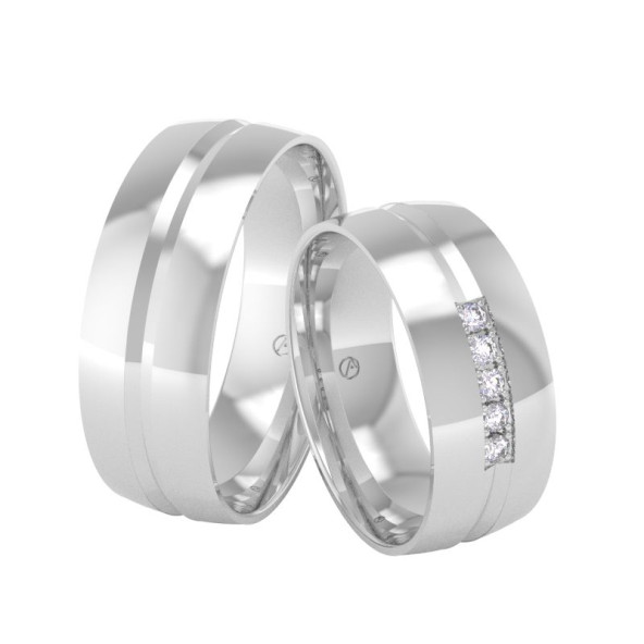 Svadobné obrúčky 14K biele zlato a diamant 70ZK101F5C_A_