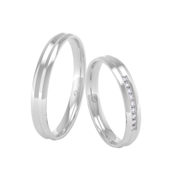 Svadobné obrúčky 14K biele zlato a diamant 30ZK101A9C_A_