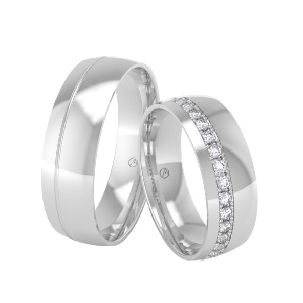 Svadobné obrúčky 14K biele zlato a diamant 60ZK101F15B_A_