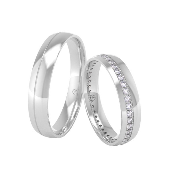 Svadobné obrúčky 14K biele zlato a diamant 40ZK101C44B_A_