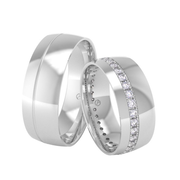Svadobné obrúčky 14K biele zlato a diamant 70ZK101F36B_A_