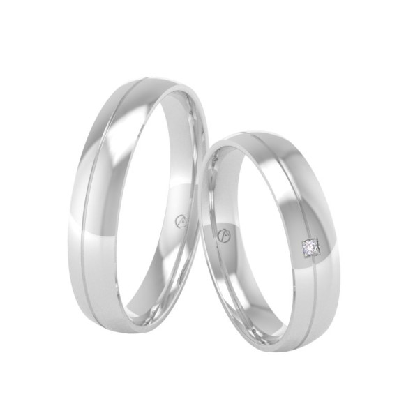 Svadobné obrúčky 14K biele zlato a diamant 40ZK101C1B_A_