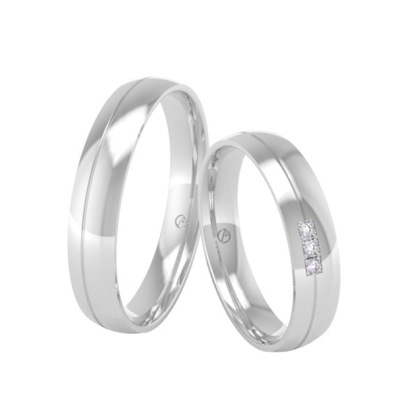 Svadobné obrúčky 14K biele zlato a diamant 40ZK101C3B_A_