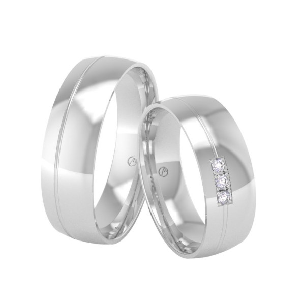 Svadobné obrúčky 14K biele zlato a diamant 60ZK101F3B_A_