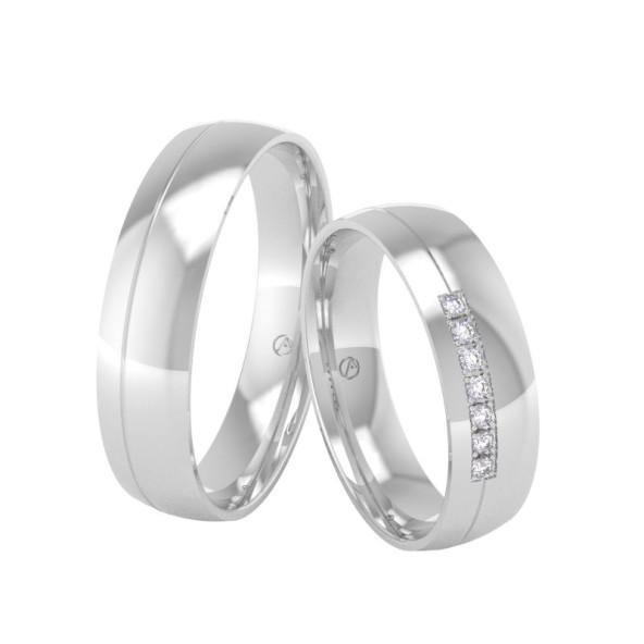 Svadobné obrúčky 14K biele zlato a diamant 50ZK101C7B_A_