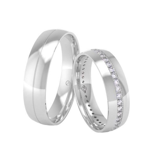 Svadobné obrúčky 14K biele zlato a diamant 50ZK101C44A_A_