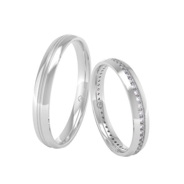 Svadobné obrúčky 14K biele zlato a diamant 30ZK101A52D_A_