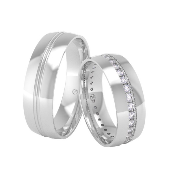 Svadobné obrúčky 14K biele zlato a diamant 60ZK101F36D_A_