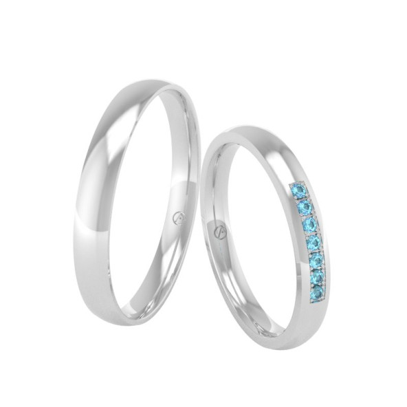 Svadobné obrúčky 14K biele zlato a modrý diamant 26ZK107C7ZF_A