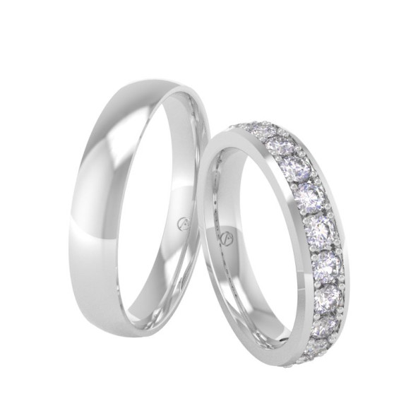 Svadobné obrúčky 14K biele zlato a čierny diamant 39PK110P12ZF_A
