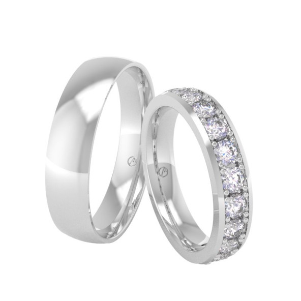 Svadobné obrúčky 14K biele zlato a modrý diamant 41ZK111R11ZF_A