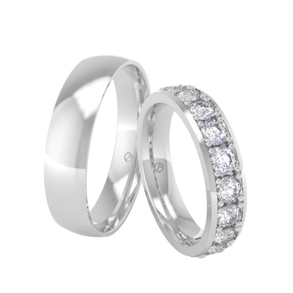 Svadobné obrúčky 14K biele zlato a žltý diamant 44PK112S10ZF_A