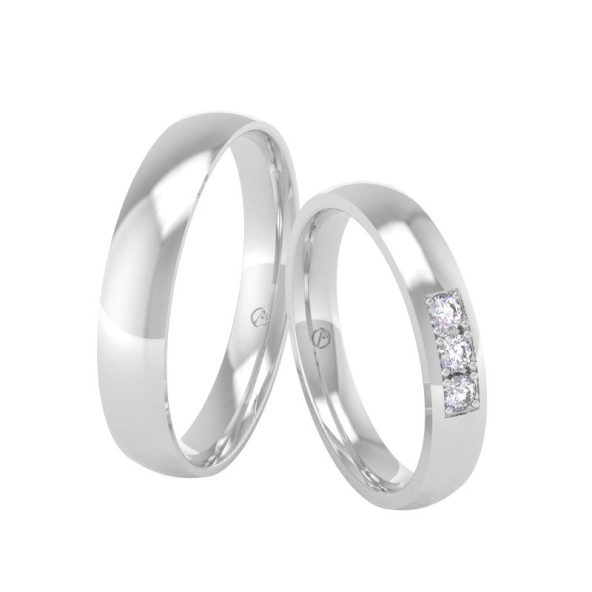 Svadobné obrúčky 14K biele zlato a žltý diamant 34ZK107K3ZF_A