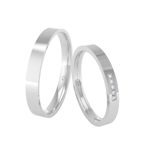 Svadobné obrúčky 14K biele zlato a žltý diamant 24PK108A5ZF_A