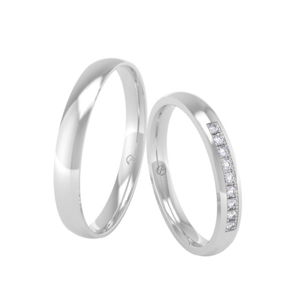 Svadobné obrúčky 14K biele zlato a ružový diamant 26PK108C9ZF_A