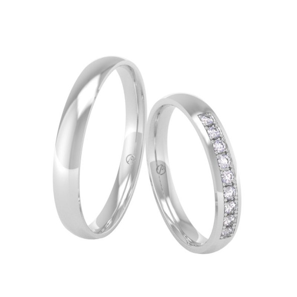 Svadobné obrúčky 14K biele zlato a žltý diamant 29ZK105F9ZF_A
