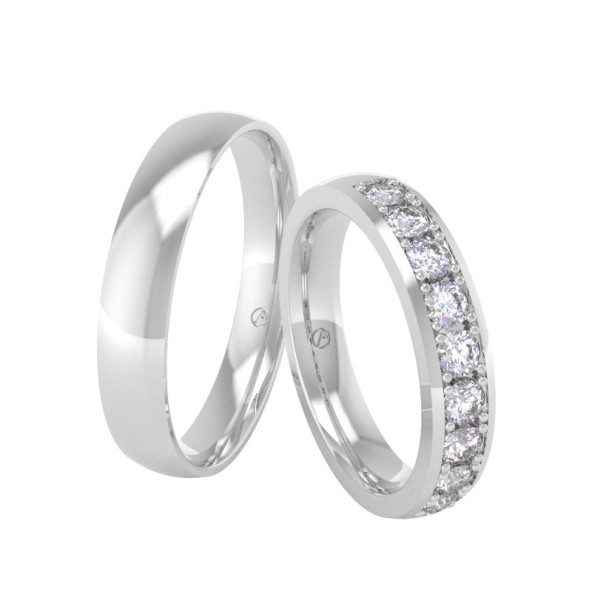 Svadobné obrúčky 14K biele zlato a čierny diamant 39ZK109P9ZF_A