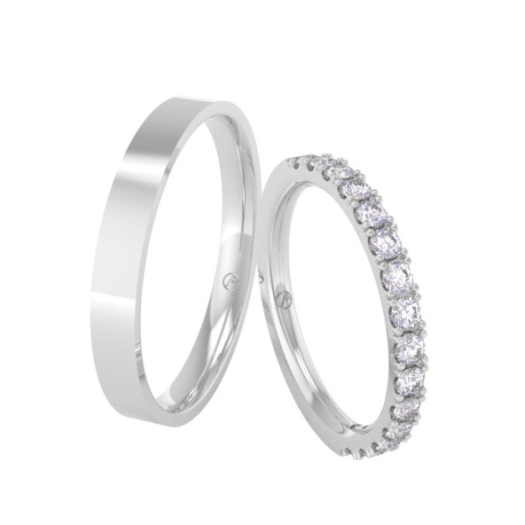 Svadobné obrúčky 14K biele zlato a žltý diamant 20PK112K15ZF_A
