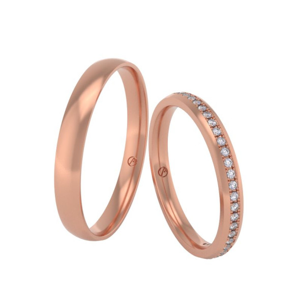 Svadobné obrúčky 14K biele zlato a zelený diamant 24PK108A26ZF_A