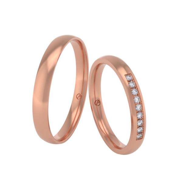 Svadobné obrúčky 14K biele zlato a ružový diamant 26PK108C9ZF_A