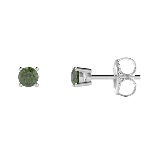 Náušnice 14K biele zlato a peridot napichovacia puzeta 0.20 ct 061_3,75_A