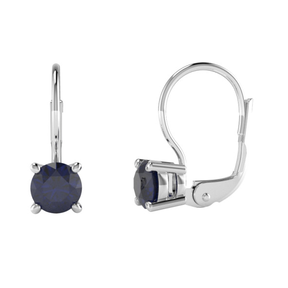 Náušnice 14K biele zlato a iolit patent 0.5 ct 061_5_A