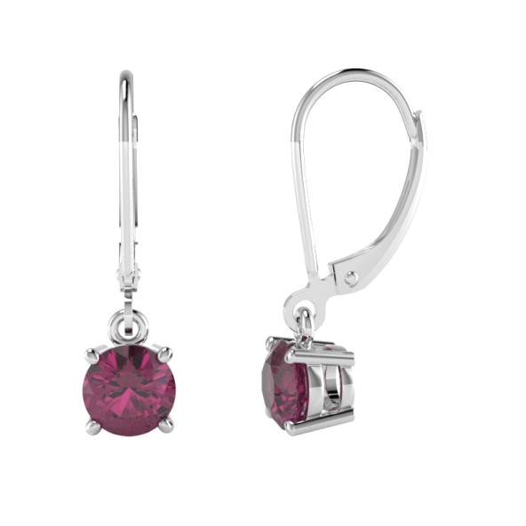Náušnice 14K biele zlato a topas pure pink vršok 0.8 ct061_6_A