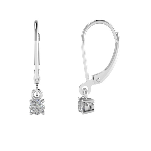 Náušnice 14K biele zlato a topas london blue šrubovací balónik 0.16 ct 061_3,5_A