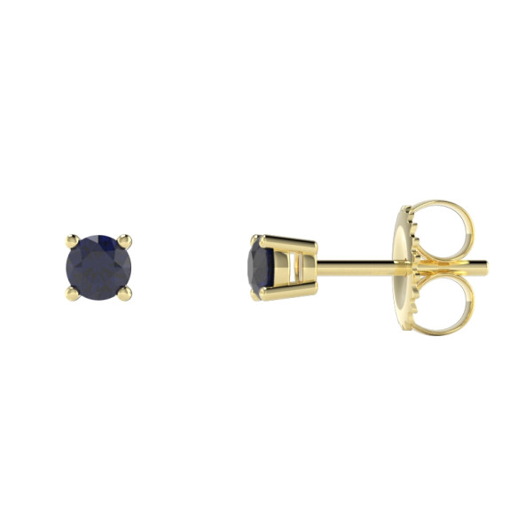 Náušnice 14K biele zlato a topas london blue šrubovací balónik 0.16 ct 061_3,5_A