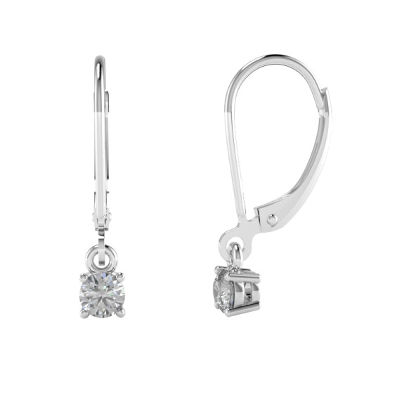 Náušnice 14K biele zlato a peridot napichovacia puzeta 0.20 ct 061_3,75_A