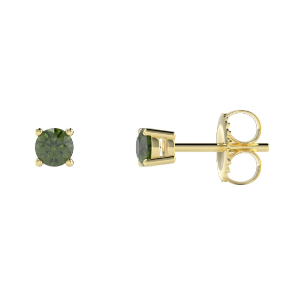 Náušnice 14K biele zlato a peridot napichovacia puzeta 0.20 ct 061_3,75_A