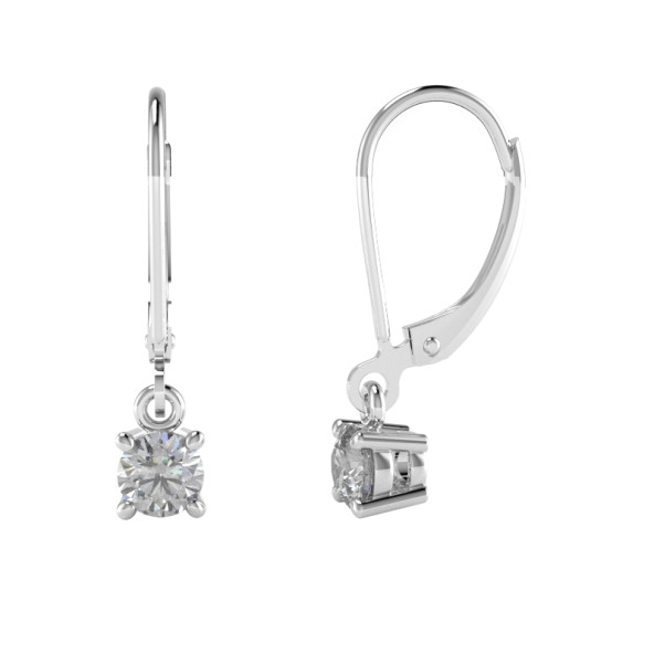 Náušnice 14K biele zlato a granát spessartite patent 0.33 ct 061_4,5_A