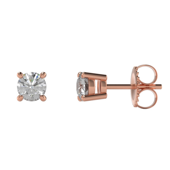 Náušnice 14K biele zlato a zirkón šrubovací balónik 0.4 ct 061_4,75_A