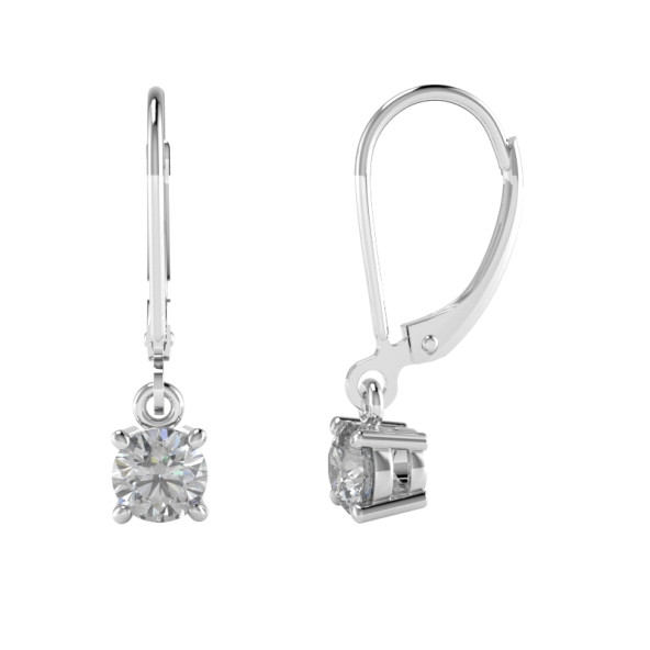 Náušnice 14K biele zlato a iolit patent 0.5 ct 061_5_A