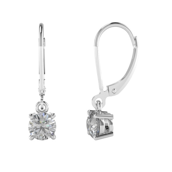 Náušnice 14K biele zlato a citrín napichovacia puzeta 0.6 ct 061_5,5_A