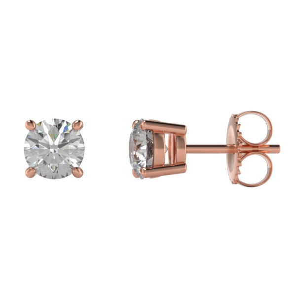 Náušnice 14K biele zlato a zirkón napichovacia puzeta 0.75 ct 061_5,75_A