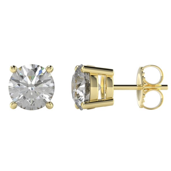 Náušnice 14K biele zlato a zirkón ruský vršok 1.5 ct 061_7,5_A