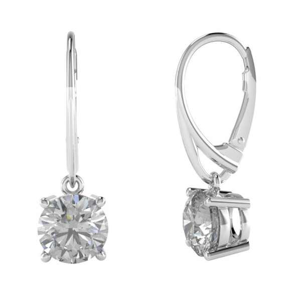 Náušnice 14K biele zlato a briliant napichovacia puzeta 2.0 ct061_8_A